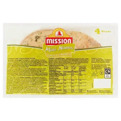 Mission 4 Mini Naans Garlic & Coriander (Case of 6)  Adomoo