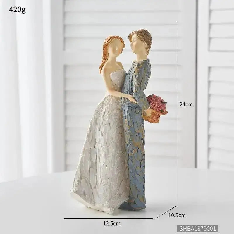 Modern Resin Character Miniature Figurines Home Decoration Accessories Love Gift Desk Decoration Memorial Gift Easter Decoration  Adomoo
