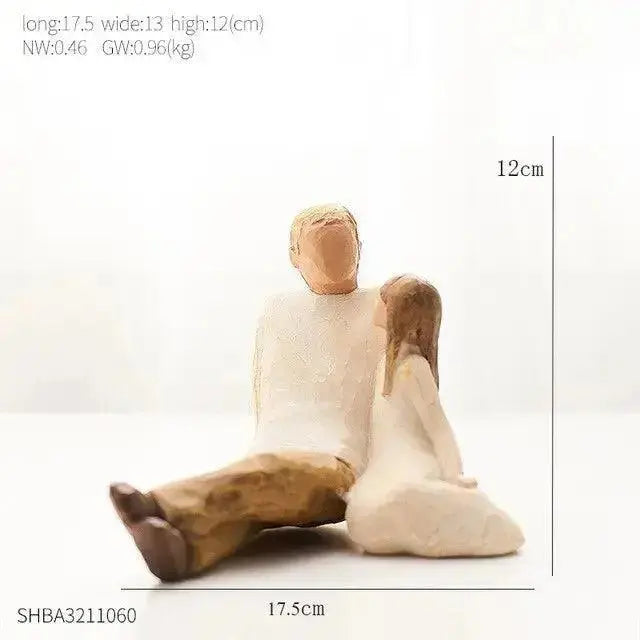 Modern Resin Character Miniature Figurines Home Decoration Accessories Love Gift Desk Decoration Memorial Gift Easter Decoration  Adomoo