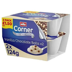 Müller Corner Vanilla Chocolate Balls 2 x 124g (248g) - Case of 3  Adomoo