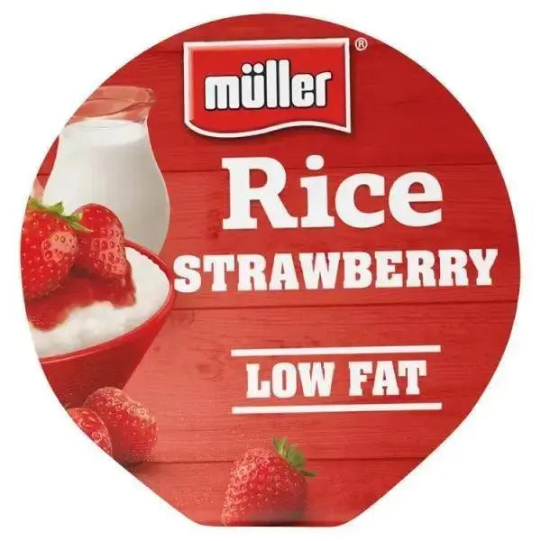 Müller Rice Strawberry Low Fat Pudding Dessert (Case of 12)  Adomoo