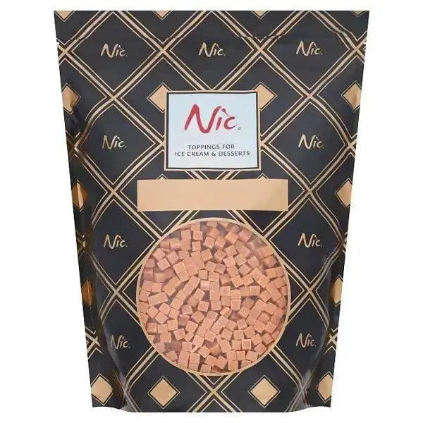 Nic Luxury Toppings Caramel Mini Fudge Cubes 1kg  Adomoo