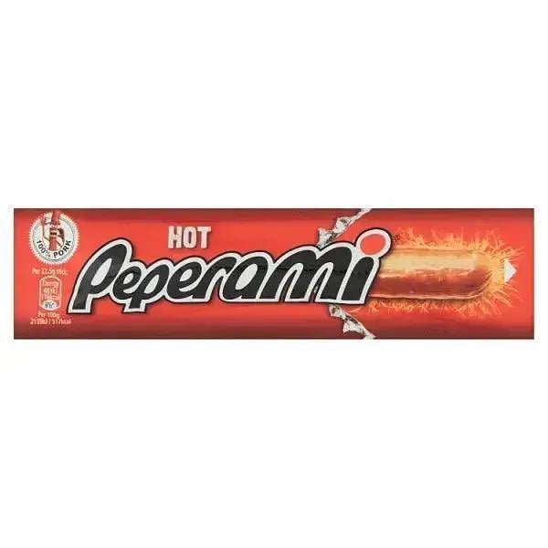 Peperami Hot 22.5g 100% pork. Gluten free. Protein kick  Adomoo