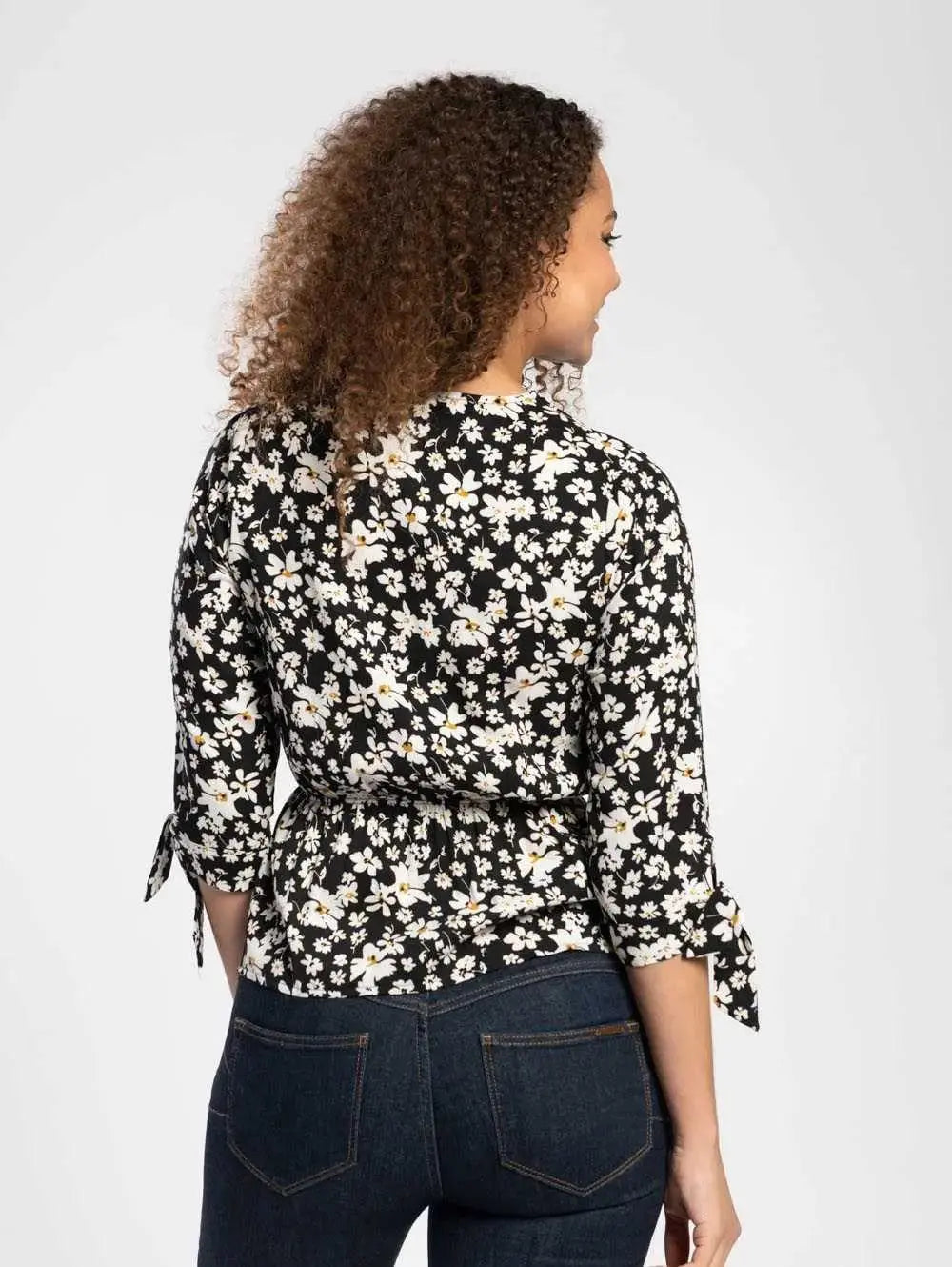 Peplum Blouse in Daisy Print  Adomoo