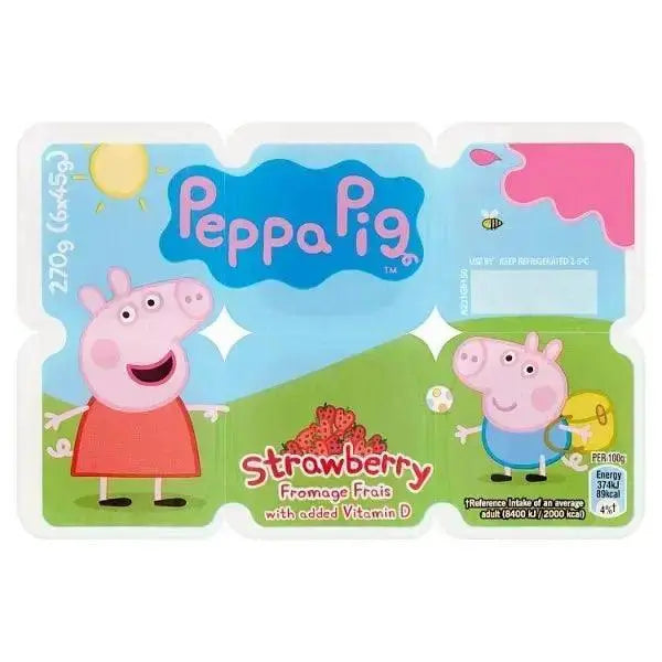 Peppa Pig Strawberry Fromage Frais 6x45g  Adomoo