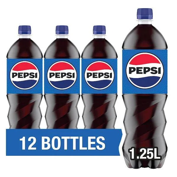 Pepsi Cola Bottle 1.25L (Case of 12) - Honesty Sales U.K