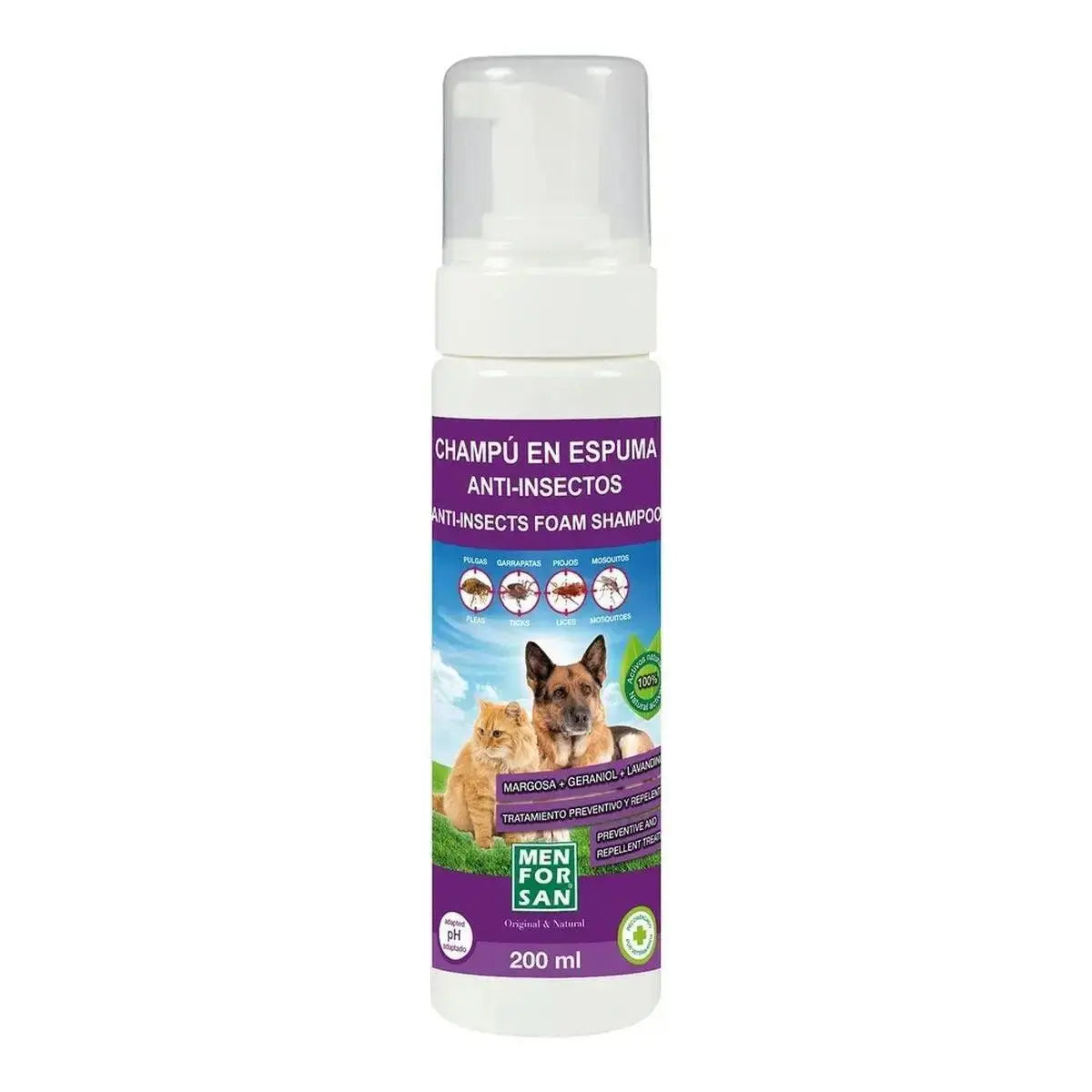 Pet shampoo Men for San Foam Insect repellant 200 ml  Adomoo