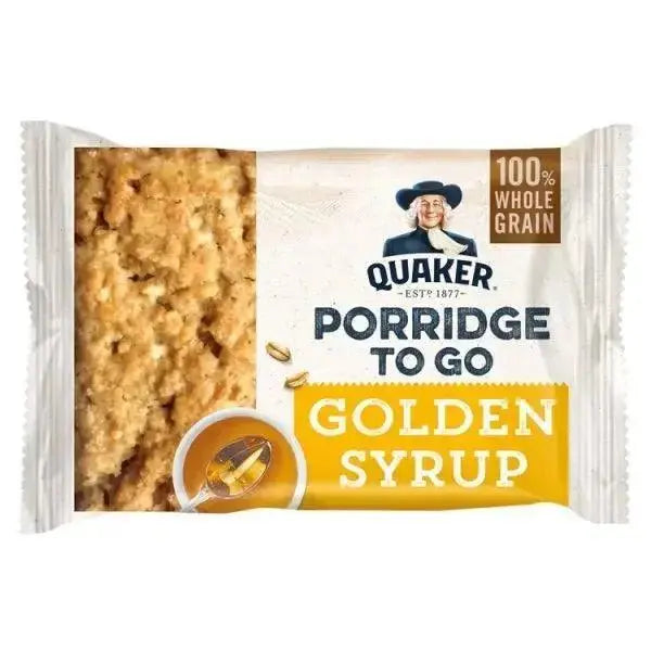 Quaker Porridge To Go Golden Syrup Breakfast Bar 55g (Case of 12)  Adomoo