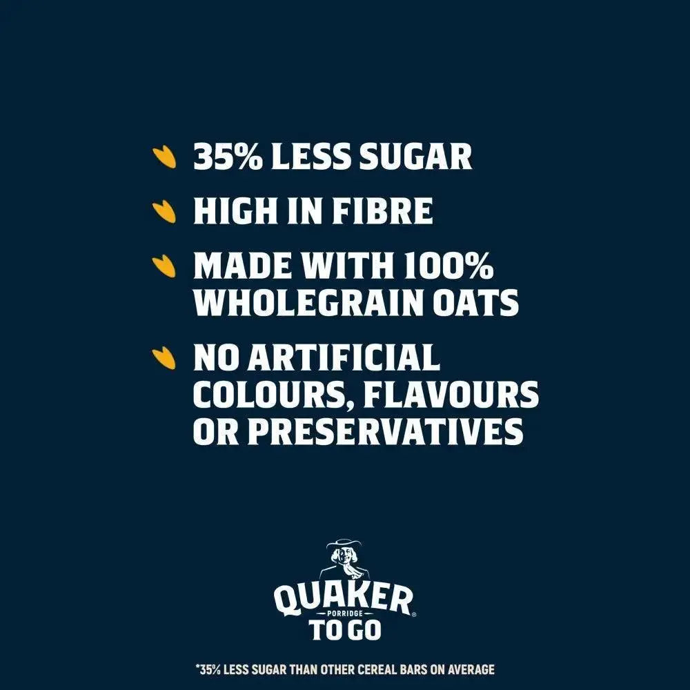 Quaker Porridge To Go Golden Syrup Breakfast Bar 55g (Case of 12)  Adomoo