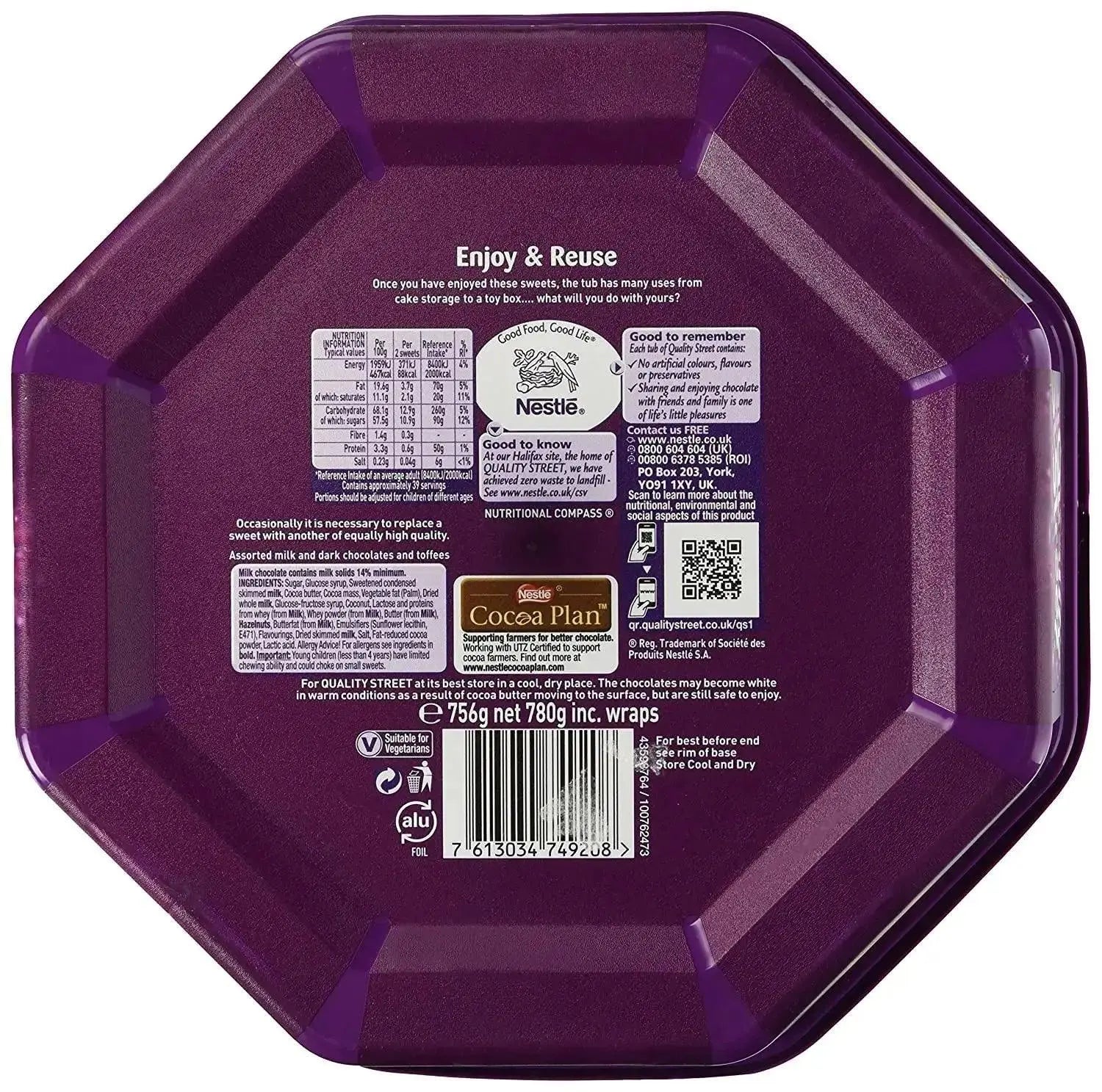 Quality Street Chocolate Tub 600g  Adomoo
