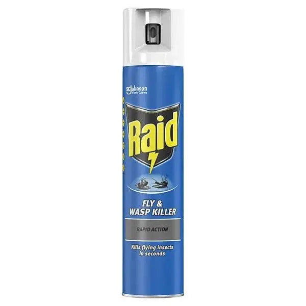 Raid Rapid Action Wasp, Mosquito & Fly Killer Aerosol Spray 300ml (Case of 6) - Honesty Sales U.K