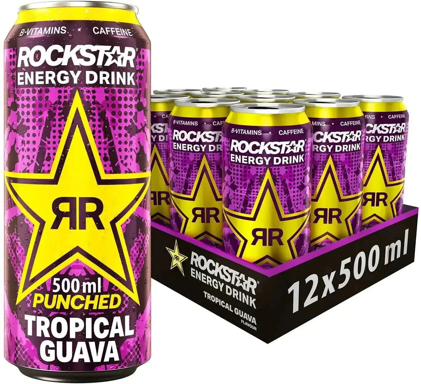 Rockstar Energy Drink Punched Tropical Guava 500ml (Case of 12)  Adomoo