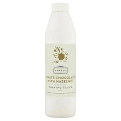 Simply White Chocolate with Hazelnut Flavour Topping Sauce 1kg  Adomoo