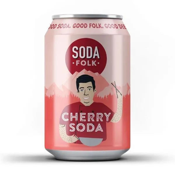 Soda Folk Cherry 330ml Can (Case of 24) - Honesty Sales U.K