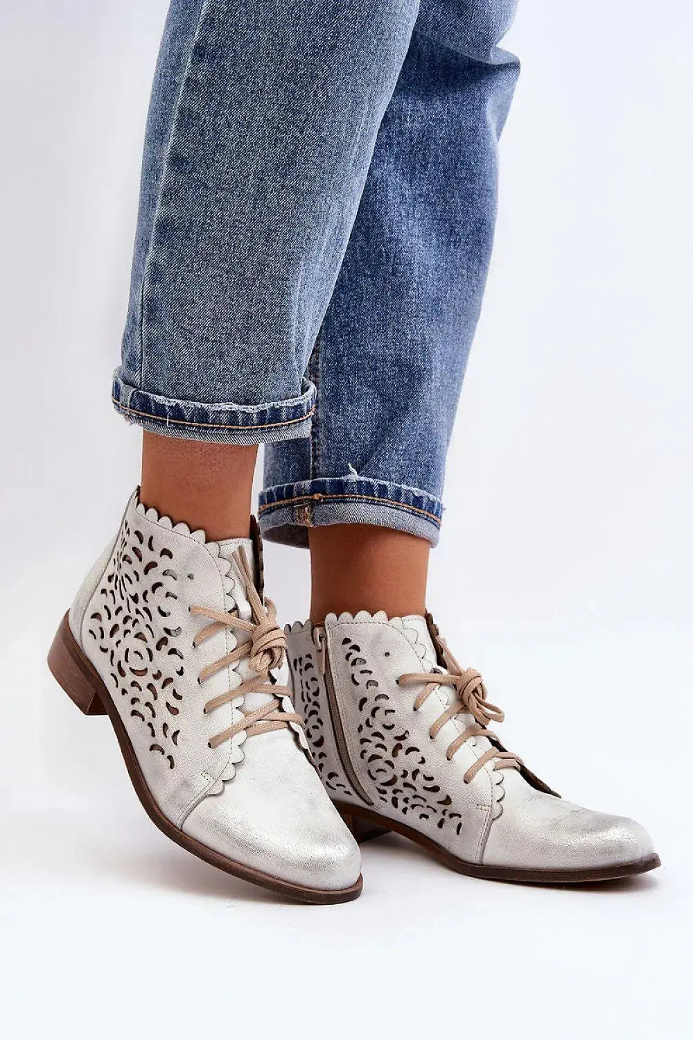 step in style natural high-quality leather women's boots  Adomoo