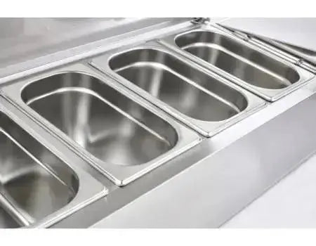Sterling Pro Cobus SPT2000-330-SS Topping Well, Stainless Steel Lid, 10 x GN1/4  Adomoo