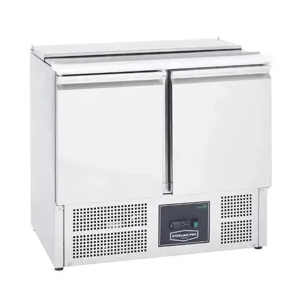 Sterling Pro Cobus SPU200SL 2 Door Saladette Hinged Lid & Chop Board, 240 Litres  Adomoo
