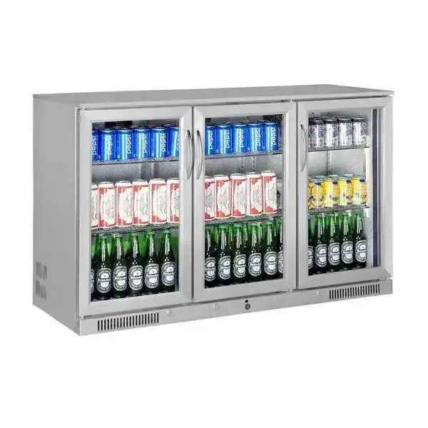 Sterling Pro Triple Door Bottle Cooler ST/STEEL HINGED SP3HC-STS  Adomoo