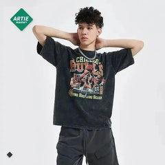 Summer New Chicago Bulls Printed T-Shirt Men's  Adomoo