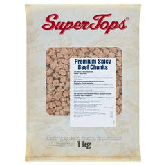 Super Tops Premium Spicy Beef Chunks 1kg - Honesty Sales U.K