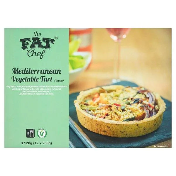 The Fat Chef Mediterranean Vegetable Tart (Vegan) 12 x 260g (3.12kg) - Honesty Sales U.K