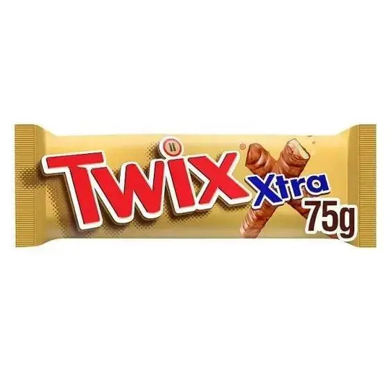 Twix Xtra Milk Chocolate Biscuit Twin Bars 75g (Case of 24)  Adomoo