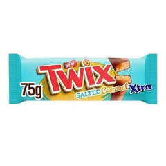 Twix Xtra Salted Caramel Chocolate Biscuit Twin Bars 75g (Case of 24)  Adomoo