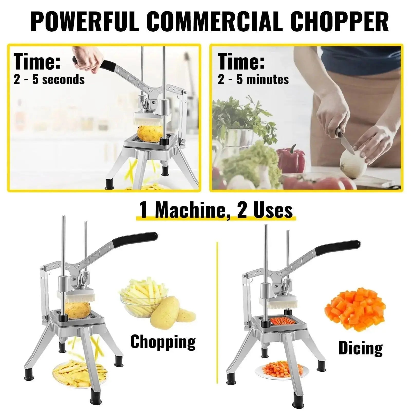 VEVOR Commercial Vegetable Chopper with 4 Blades  Adomoo