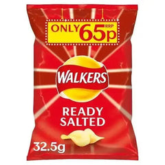 Walkers Ready Salted Crisps 65p PMP 32.5g (Case of  32)  Adomoo