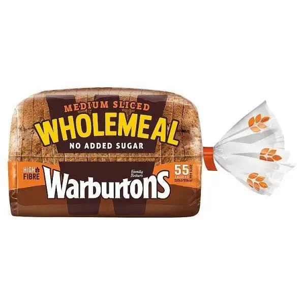 Warburtons Medium Sliced Wholemeal 400g  Adomoo