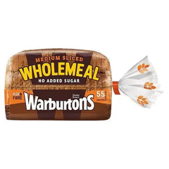 Warburtons Medium Sliced Wholemeal 400g  Adomoo