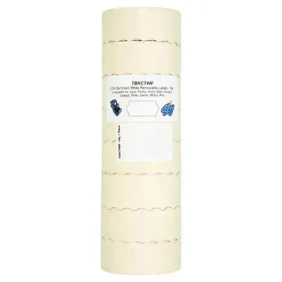 White Removable Pricing Gun Labels 26 x 12mm 12k  Adomoo