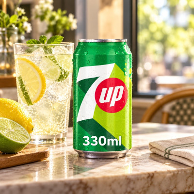 7UP Regular Lemon & Lime Can 330ml  (24 x 330ml)