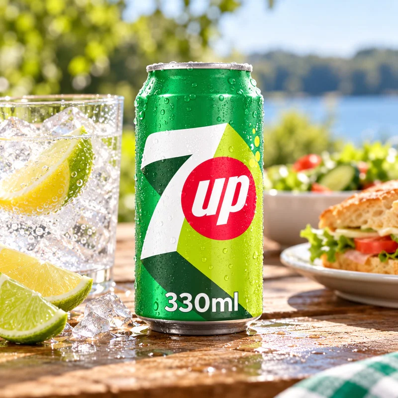 7UP Regular Lemon & Lime Can 330ml  (24 x 330ml)