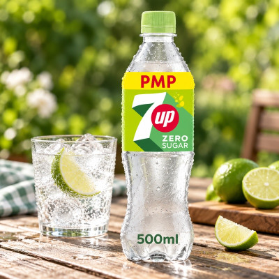 7UP Zero Sugar Lemon and Lime Bottle PMP 500ml (12 x 500ml)