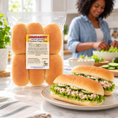 Adkins Bakery 6 Medium Finger Rolls (Case of 1)