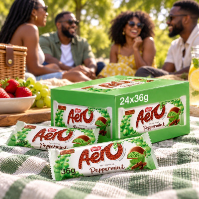 Aero Bubbly Peppermint Mint Chocolate Bar 36g (Case of 24)