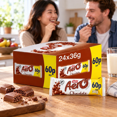 Aero Bubbly Milk Chocolate Bar 36g PMP 60p (Case of 24) Aero Bubbly Milk Chocolate Bar 36g PMP 60p (Case of 24)