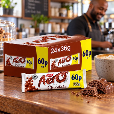Aero Bubbly Milk Chocolate Bar 36g PMP 60p (Case of 24) Aero Bubbly Milk Chocolate Bar 36g PMP 60p (Case of 24)