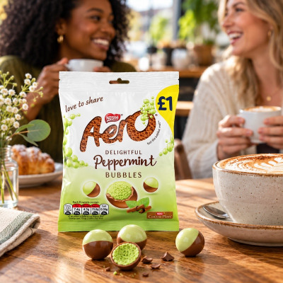 Aero Bubbles Peppermint Mint Chocolate Bag 80g (Case of 12)