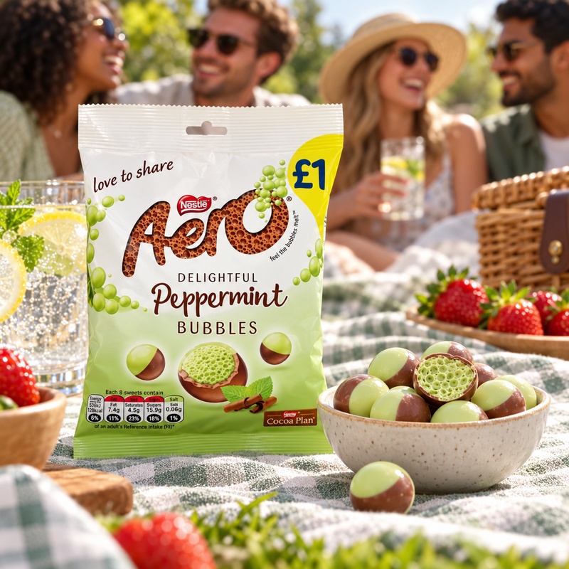 Aero Bubbles Peppermint Mint Chocolate Bag 80g (Case of 12)
