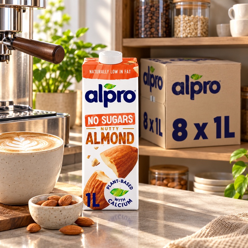 Alpro No Sugars Nutty Almond 1L (Case of 8)