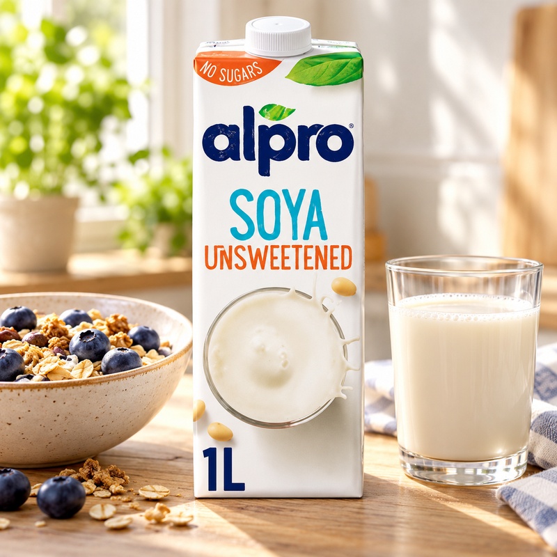 Alpro Soya Unsweetend Long Life Drink 1L (Case of 8)
