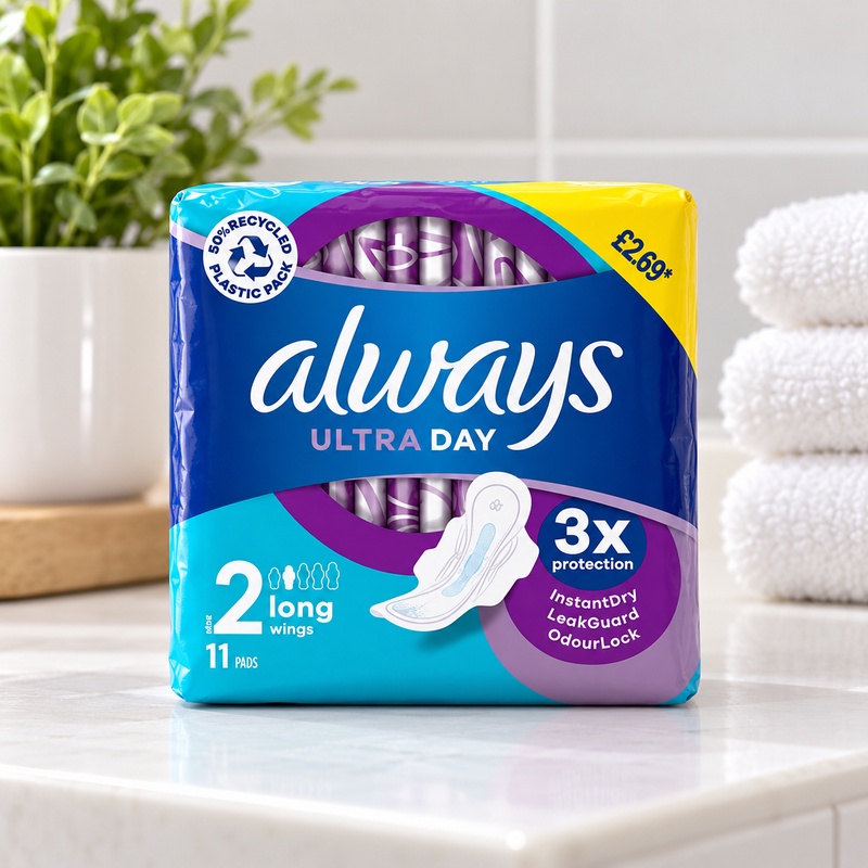 Always Ultra Day Pads Long (S2) Wings x 44 [PM £2.69 ] (Case of 24)
