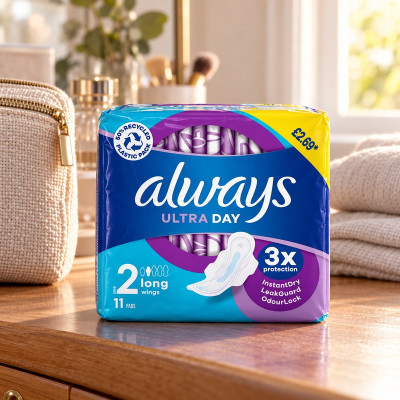 Always Ultra Day Pads Long (S2) Wings x 44 [PM £2.69 ] (Case of 24)