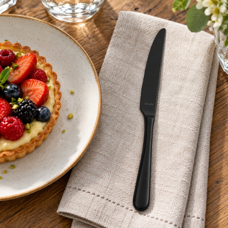 Amefa Austin Black Dessert Knife (Case of 12)