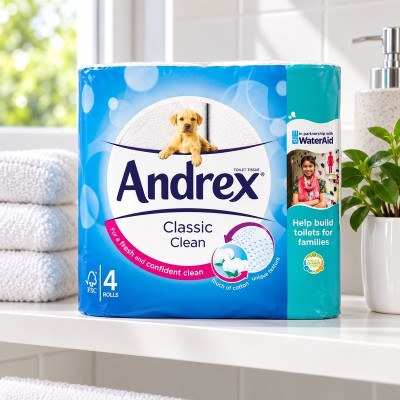 Andrex Classic Clean 4 Rolls (Case of 6)