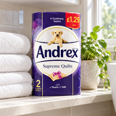 Andrex Supreme Quilts Toilet Roll Tissue 160sc 2 Rolls 12