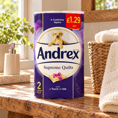 Andrex Supreme Quilts Toilet Roll Tissue 160sc 2 Rolls 12