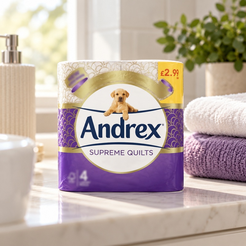 Andrex® Supreme Quilts Toilet Tissue, 4 Quilted Toilet Rolls (Case of 6)